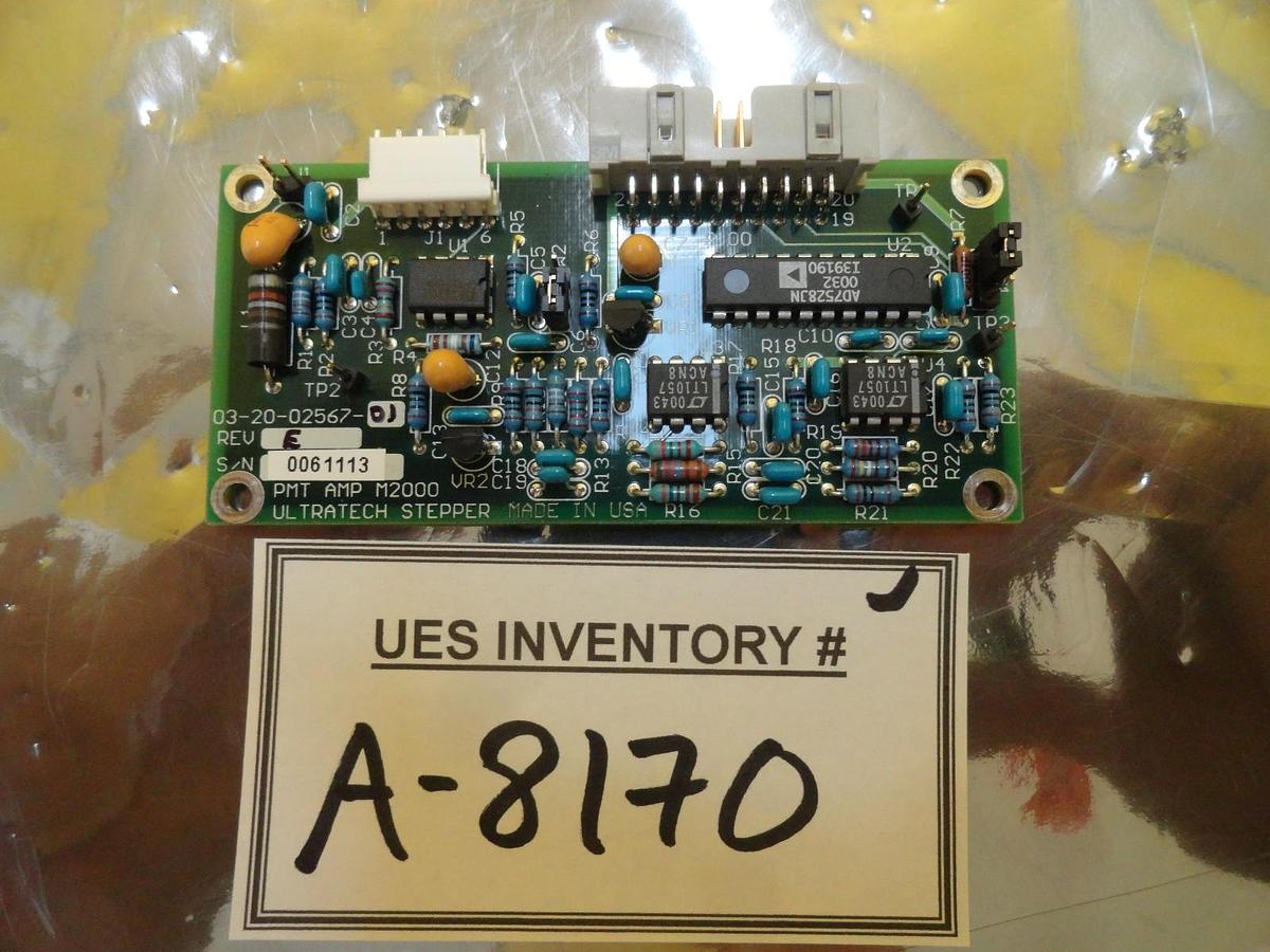 Used Ultratech Stepper 03-20-02567-01 Photomultiplier Amplifier M2000 PCB Board Used