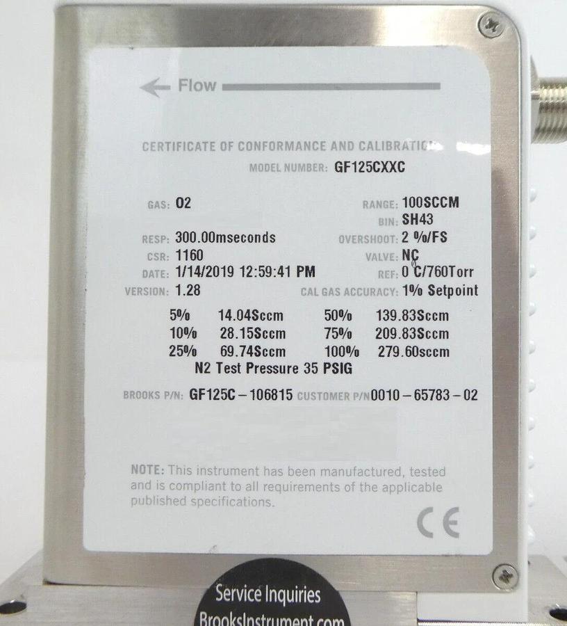 Used Brooks Instrument GF125CXXC Mass Flow Controller MFC Lot of 9 Working Spare