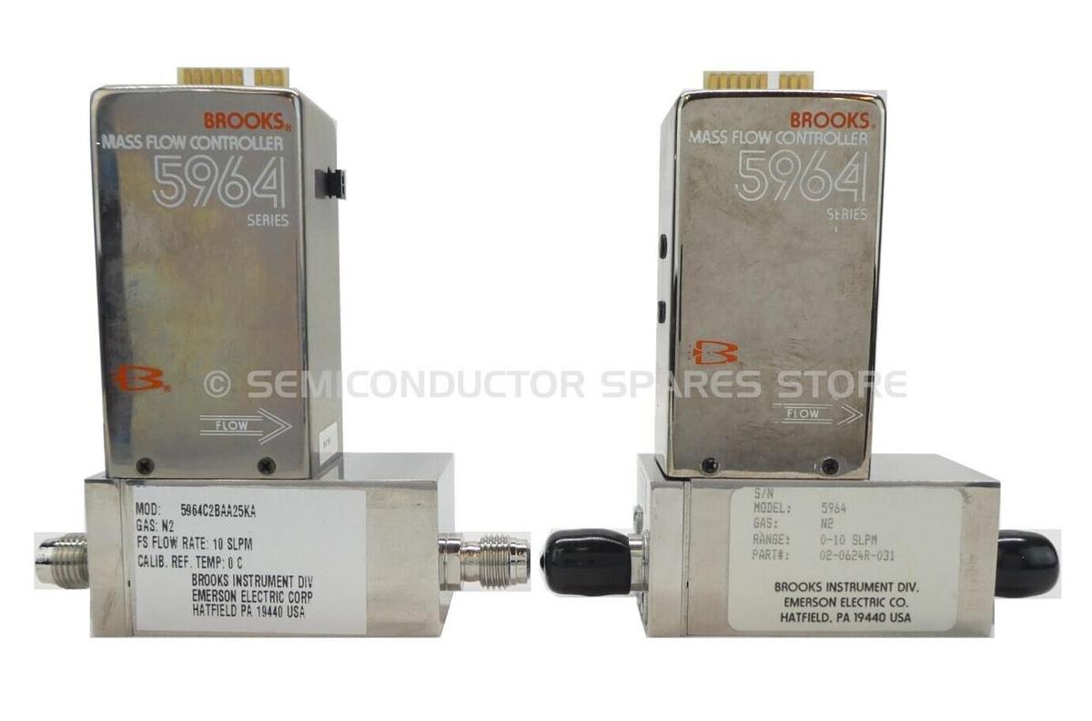 Refurbished Brooks 02-0624R-031 Mass Flow Controller MFC 5964 N2 Lot of 2 OEM Refurbished