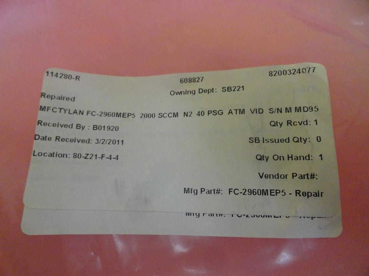 Refurbished Tylan FC-2960MEP5 Mass Flow Controller MFC 2900 Series 2 SLPM N2 Refurbished