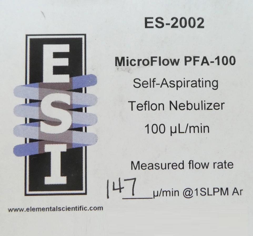 ESI Elemental Scientific ES-2002 Kit MicroFlow PFA-50 ES-2502 ES-2501-100 New