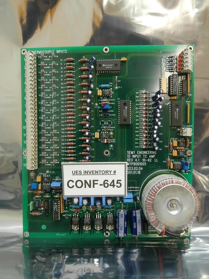 Used Semy Engineering 501.01.18 15 Input TC AMP Board PCB MYP9001005 Used Working