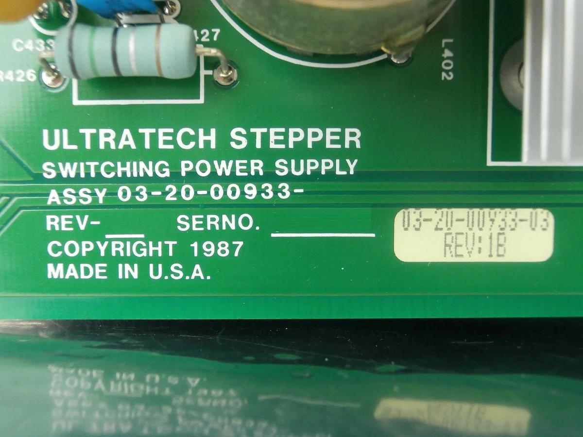 Used Ultratech Stepper 03-20-00933-03 Switching Power Supply Rev. 1B PCB Card 4700