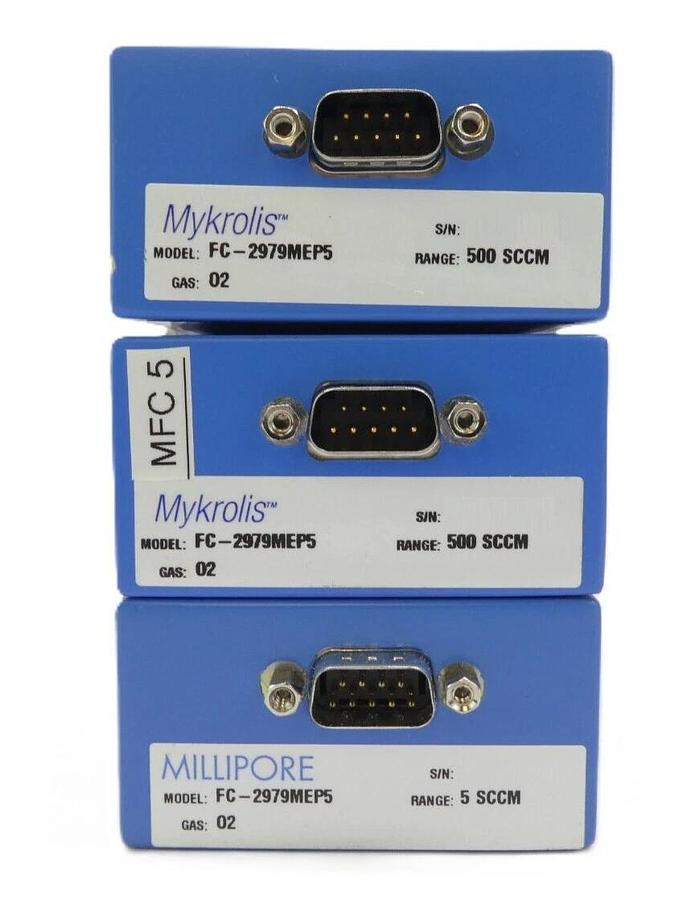 Used Mykrolis Millipore FC-2979MEP5 Mass Flow Controller MFC Lot of 3 OEM Refurbished