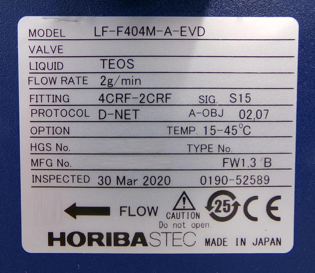 Horiba STEC LF-F404M-A-EVD Liquid Mass Flow Meter 2g/min Lot of 2 New Surplus