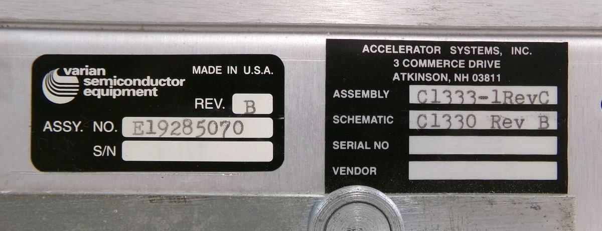 Used Accelerator Systems C1333-1 High Voltage Pulse Module Varian E19285070 No Face