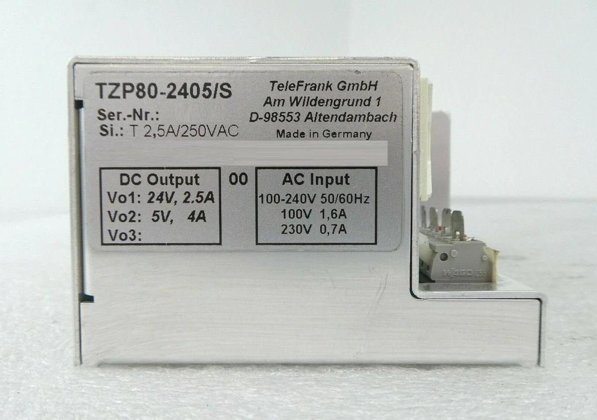 Used TeleFrank TZP80-2405/S AC-DC Converter TZP 80 Brooks Fixload Working Surplus