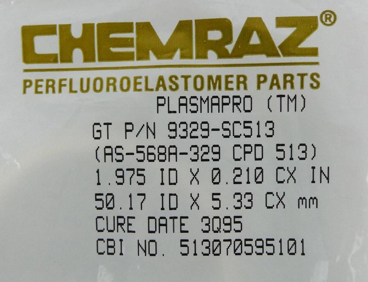 Used Chemraz Perfluoroelastomer Parts 9329-SC513 O-Ring Reseller Lot of 3 New Surplus