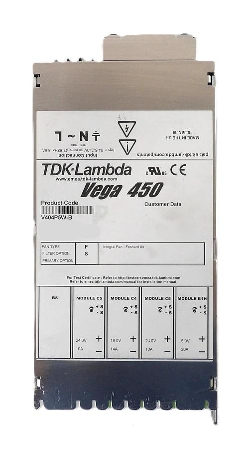 Used TDK-Lambda V404P5W-B Modular Power Supply Assembly Vega 450 Working Surplus