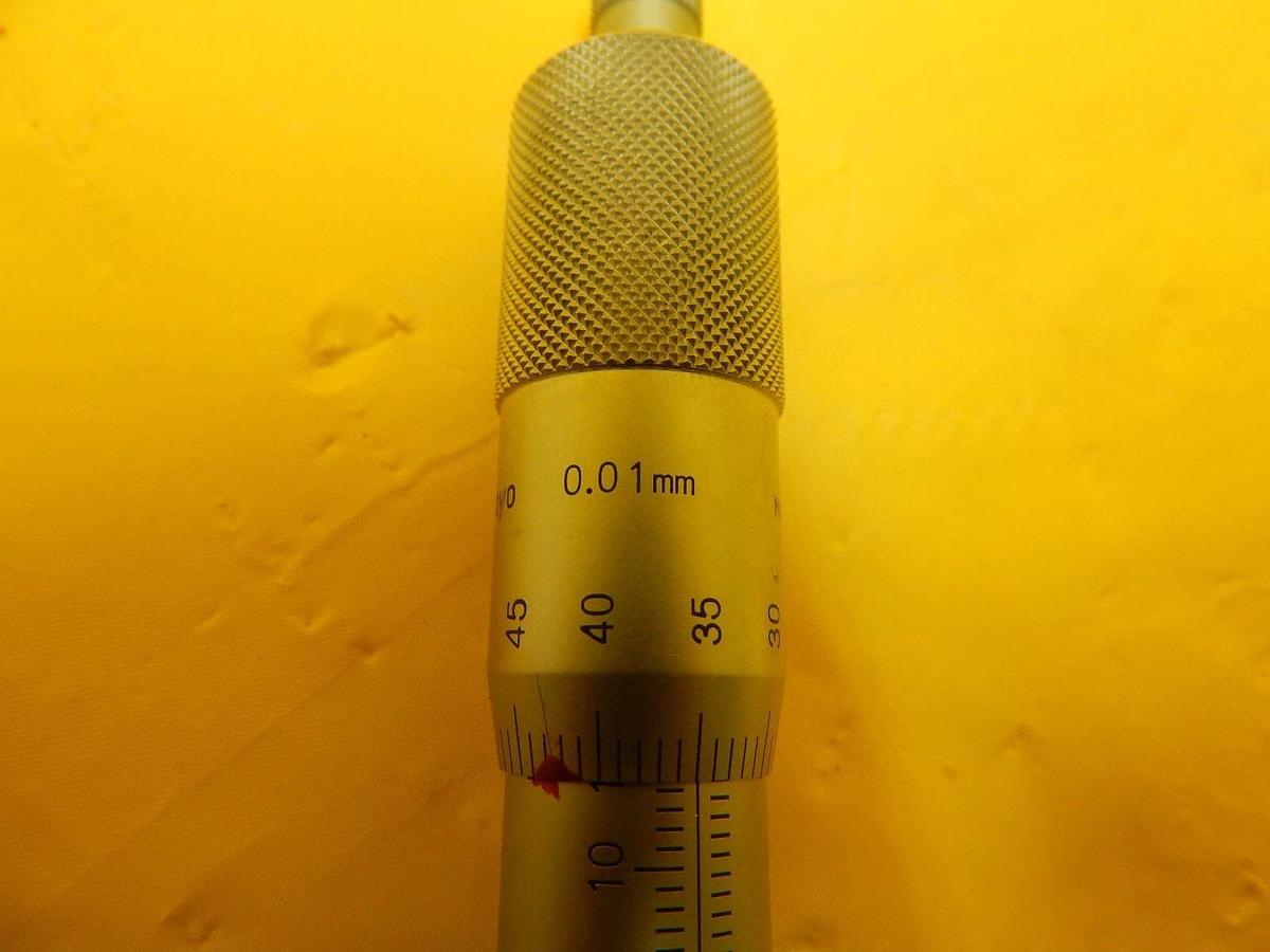 Used Mitutoyo 0-25mm Micrometer Head 0.01mm Ratchet Stop KLA-Tencor 5107 Used Working