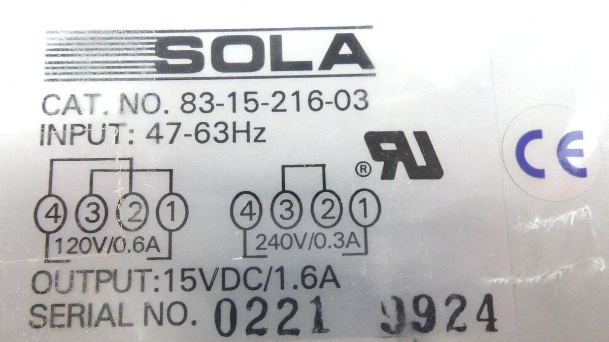 Used Sola Linear 4010029 DC Power Supply 15vdc 1.6A Reseller Lot of 2 New Surplus