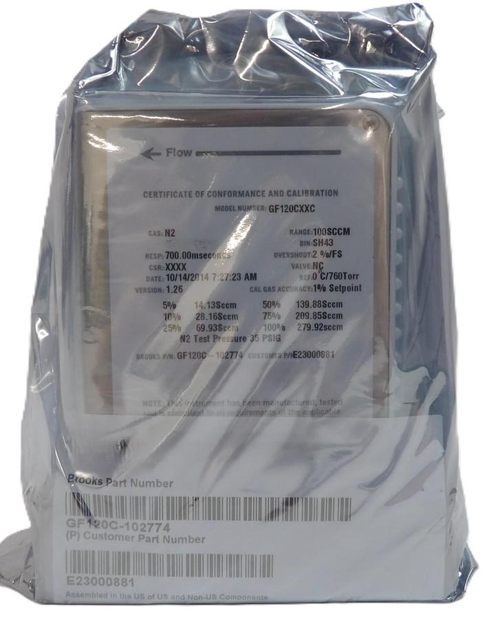 Brooks Instrument GF120C-102774 Mass Flow Controller MFC 100 SCCM N2 New