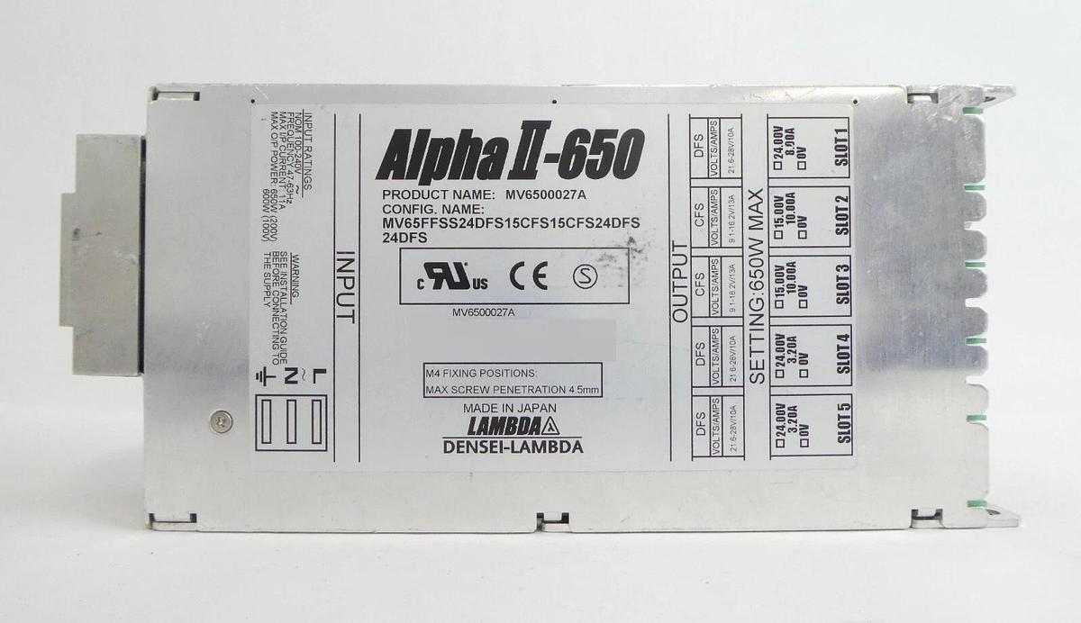 Used Lambda MV6500027A MV6500255A Power Supply Alpha II-650 Lot of 2 Working