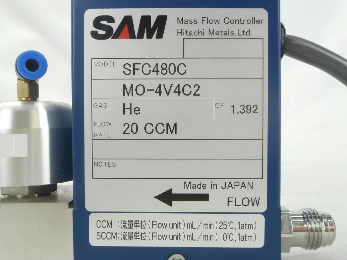 Used SAM Hitachi Metals SFC480C Mass Flow Controller MFC SFC-480C 20 CCM He Working