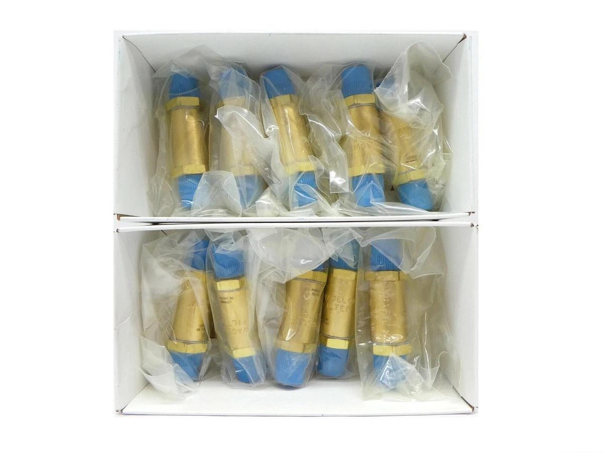 Used Swagelok B-4F2-90 Brass In-Line Particulate Filter Reseller Lot of 10 New