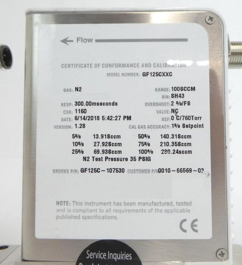 Used Brooks Instrument GF125CXXC Mass Flow Controller MFC Lot of 9 Working Spare