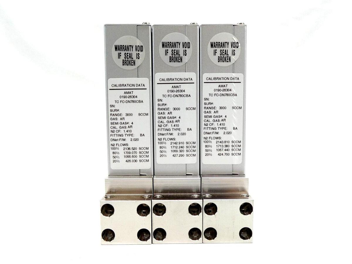 Used Aera FC-DN780C-BA Mass Flow Controller MFC Lot of 6 AMAT 0190-26304 3030-13997