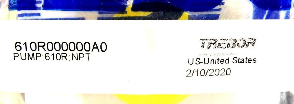 Used Trebor 610R000000A0 Pneumatic Chemical Pump W/NPT Fitting Magnum 610 New Surplus