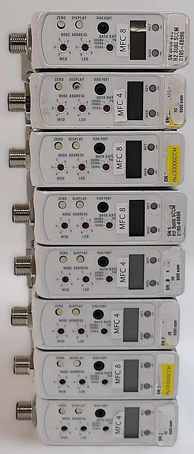 Used Brooks Instrument GF125C-105872 Mass Flow Controller MFC Lot of 8 Surplus