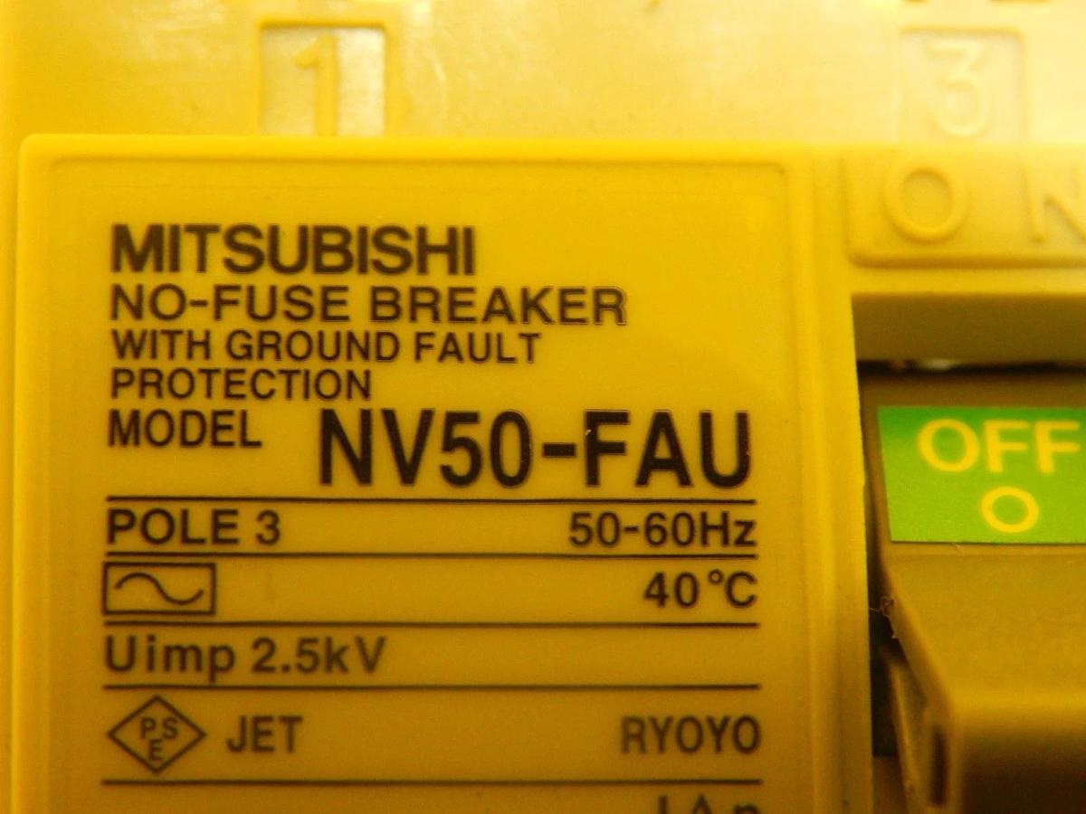 Used Mitsubishi NV50-FAU 40A Earth-Leakage Circuit Protector Reseller Lot of 4 Used