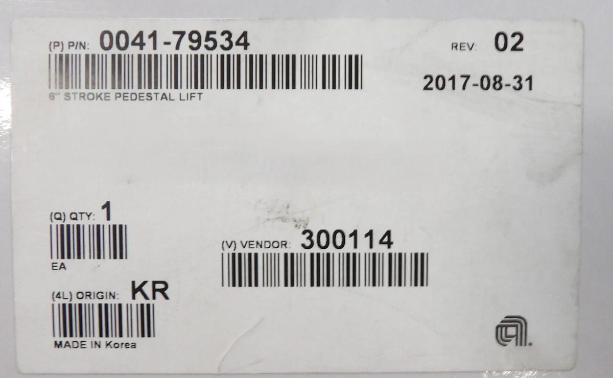 Used AMAT Applied Materials 0041-79534 6" Stroke Pedestal Lift Working