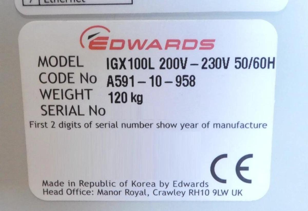 Refurbished iGX100L Edwards A591-10-958 Vacuum Pump IGX 100L Manufacturer Refurbished