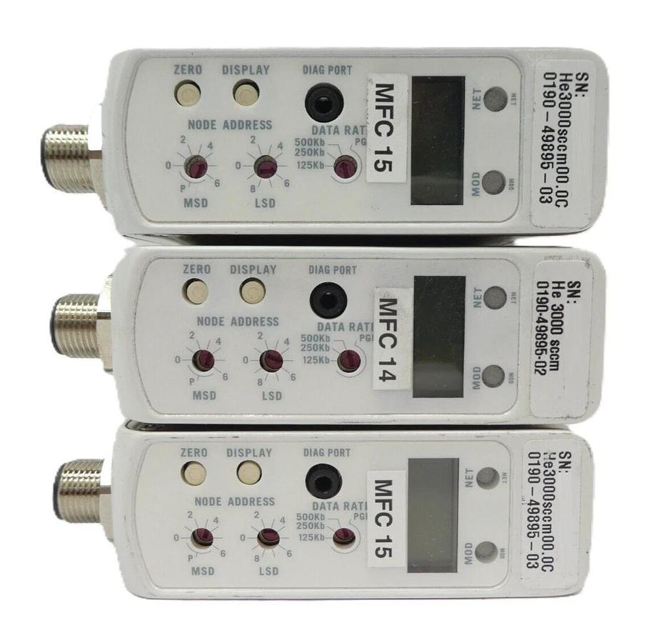 Used Brooks Instrument GF125C Mass Flow Controller MFC GF125CXXC Lot of 8 Working