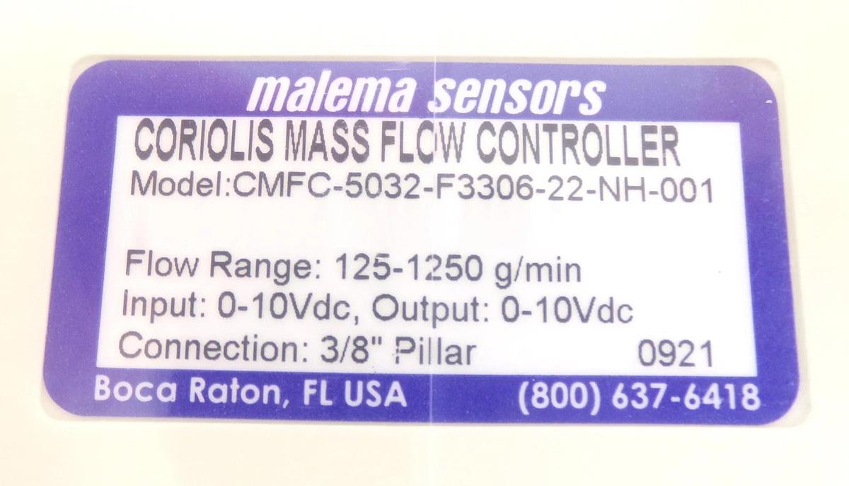 Malema Sensors CMFC-5032-F3306-22-NH-001 Coriolis MFC Lot of 5 New