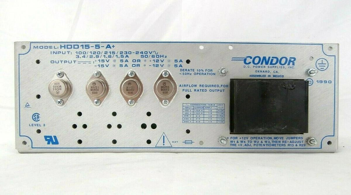 Used Condor HDD15-5-A+ DC Power Supply ±15V Power-One KLA Instruments 2132 Working