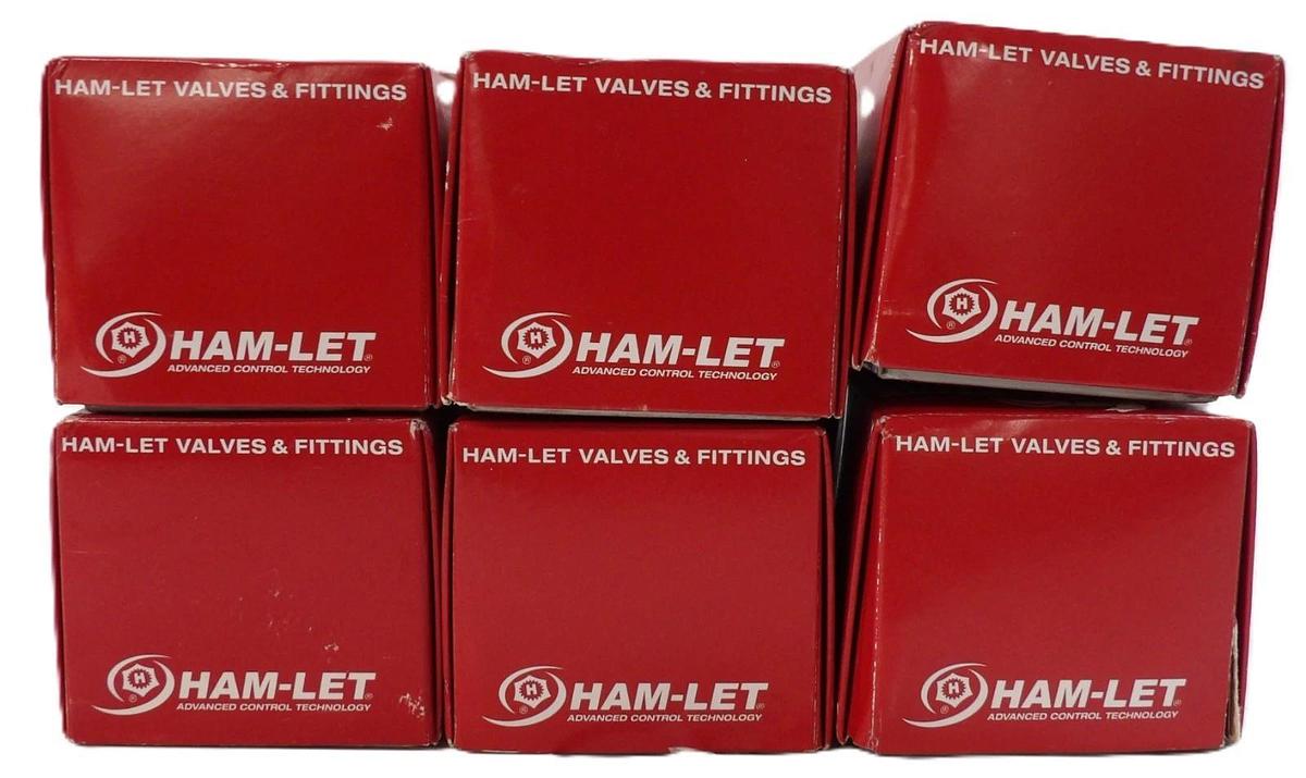 Used HAM-LET H-700-SS-L-1-T-LD Manual 2-Way Ball Valve Lot of 6 Working