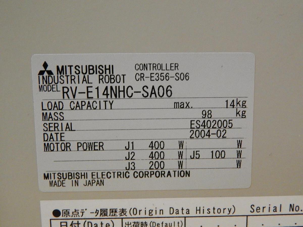 Used Mitsubishi Electric RV-E14NHC-SA06 Industrial Robot HTR QC-20C-S44 Working Spare
