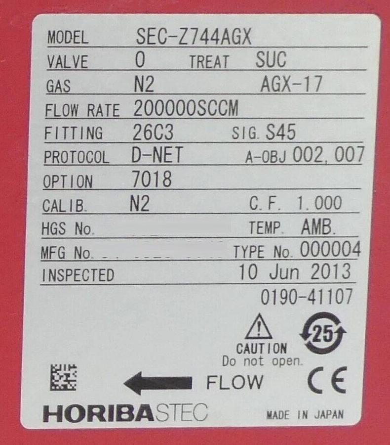 Used Horiba STEC Z700 Mass Flow Controller MFC SEC-Z734AGX SEC-Z744AGX Lot of 3 Spare