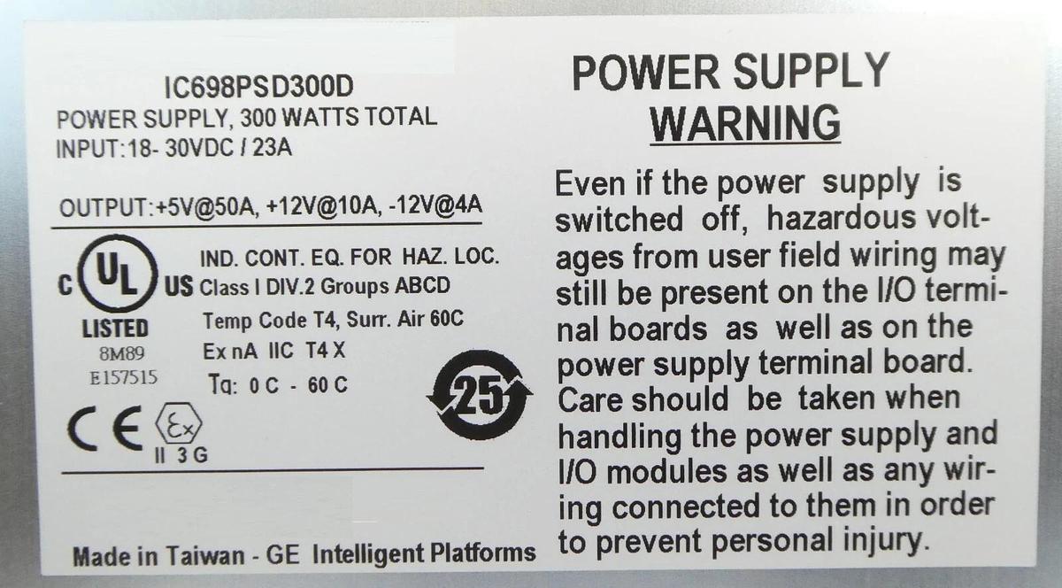 Used GE Fanuc IC698PSD300D Power Supply Module PLC PACSystems RX7i PCB Card Working