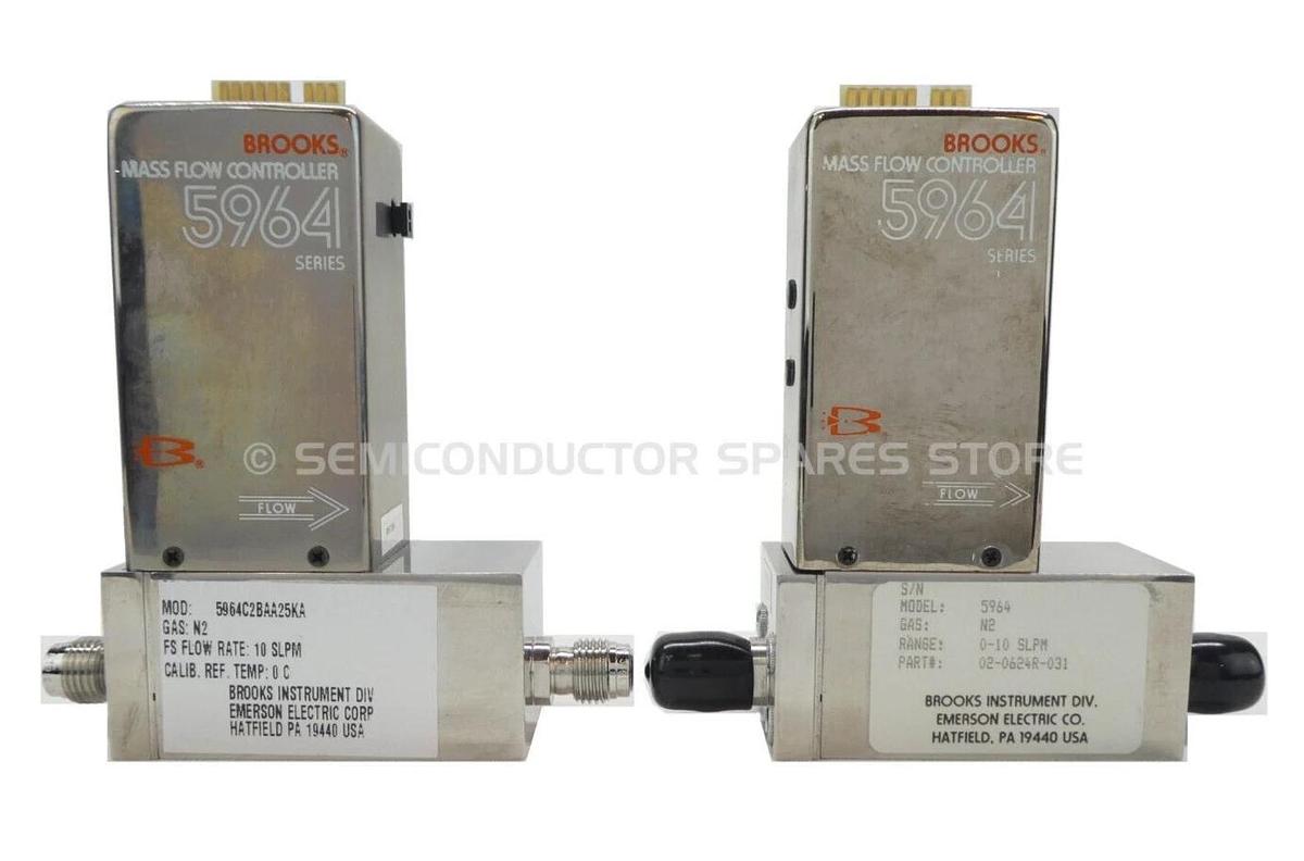 Refurbished Brooks 02-0624R-031 Mass Flow Controller MFC 5964 N2 Lot of 2 OEM Refurbished
