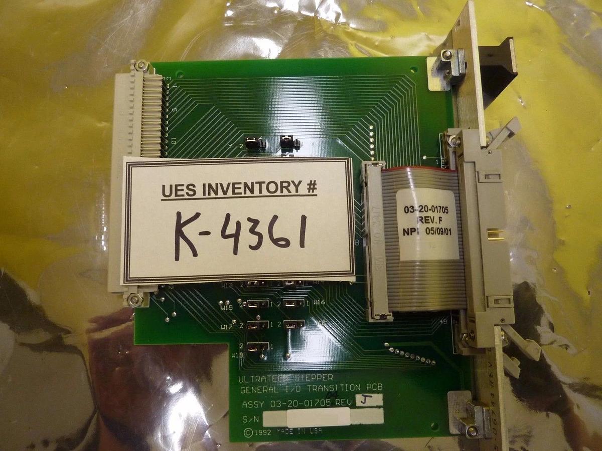 Used Ultratech Stepper 03-20-01705-04 General I/O Transition PCB Card Rev. J Used