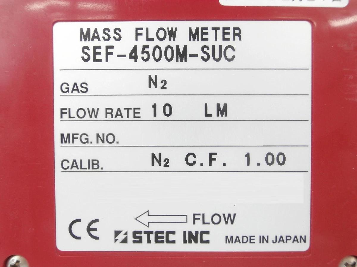 Used STEC SEF-4500M-SUC Mass Flow Controller MFC SEF-4500 10 LM N2 Working Surplus