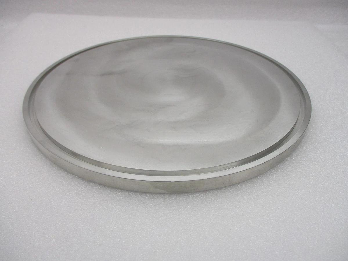 Used TEL Tokyo Electron Bell Jar Blank Off Plate 11.94" MRC Stainless Steel Working