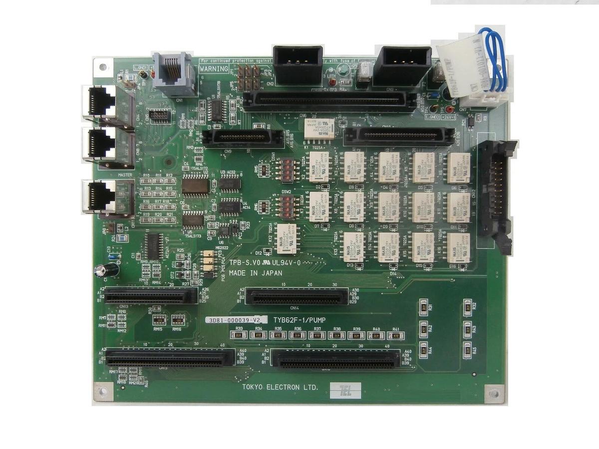 Used TEL Tokyo Electron 3D81-000039-V2 Backplane PCB TYB62F-1/PUMP Telius Working