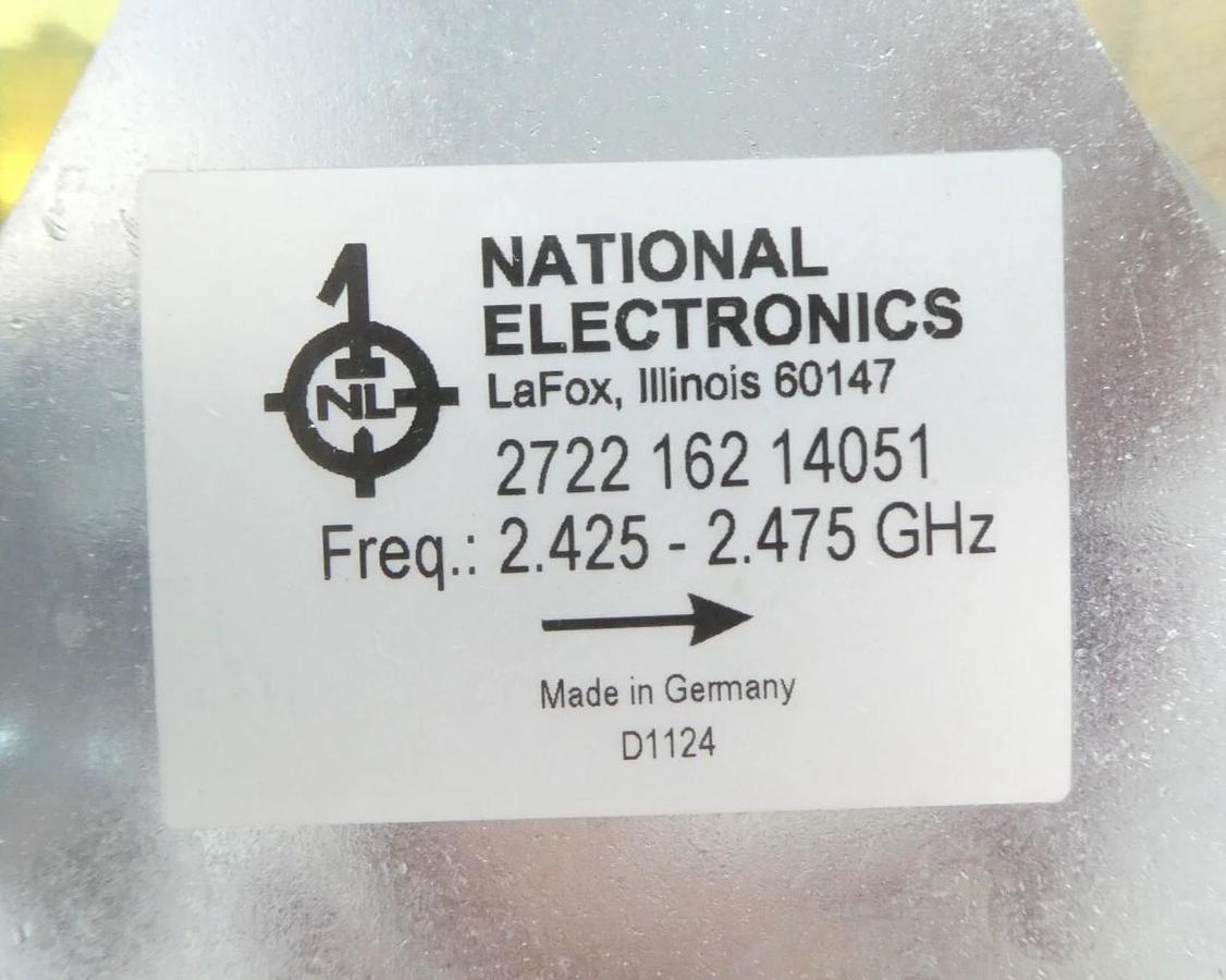 Used National Electronics 2722-162-14051 RF Microwave Waveguide w/Magnetron As-Is