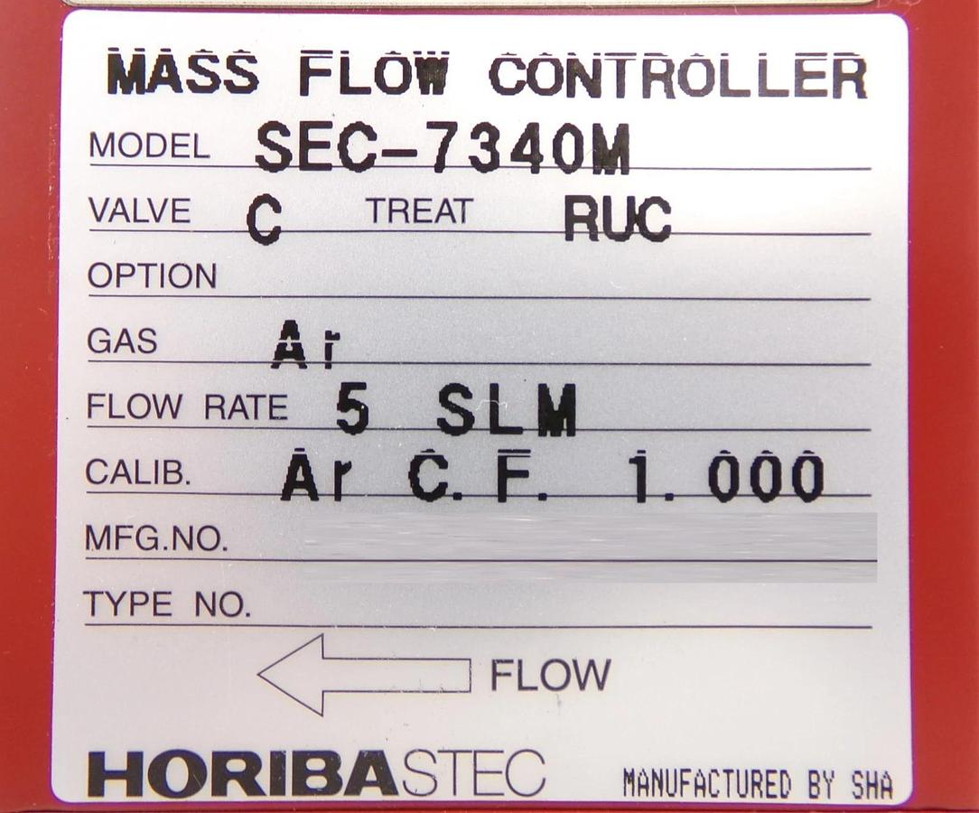 Used Horiba STEC SEC-7340M Mass Flow Controller MFC 5 SLM Reseller Lot of 5 Surplus