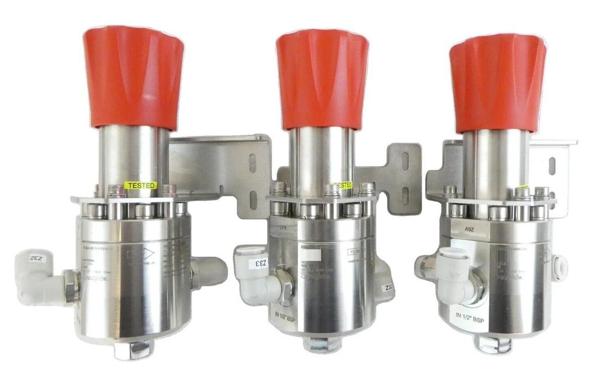 Used Swagelok RSB4-02-3-VVV-G93 Pressure Regulator RHPS Series Lot of 3 Working