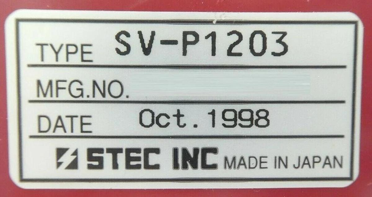 Used STEC SV-P1203 Pneumatic Flow Controller SV-P1000 Fujikin 021333 023718 Lot of 2