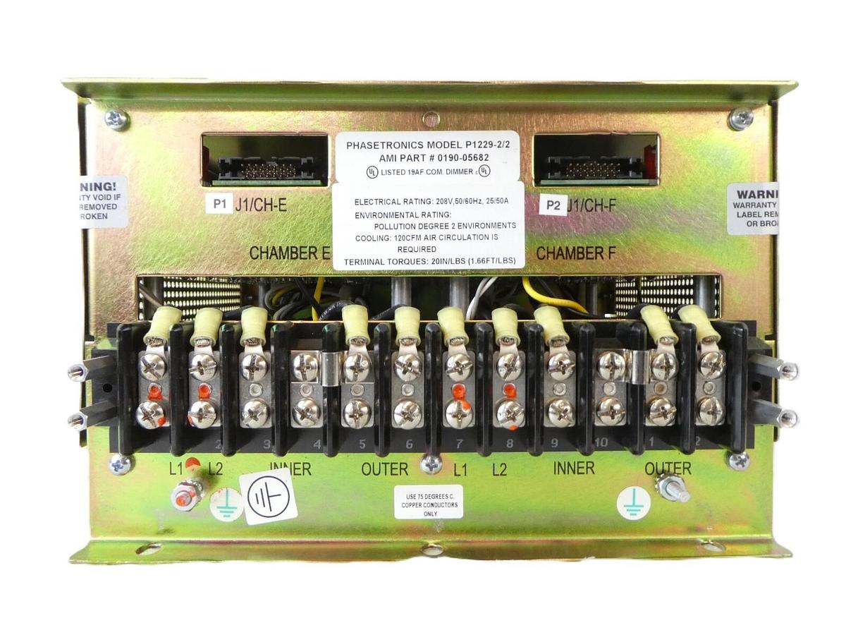 Used Phasetronics P1229-2/2 PVD Dual Chamber Heater Drive AMAT 0190-05682 Working