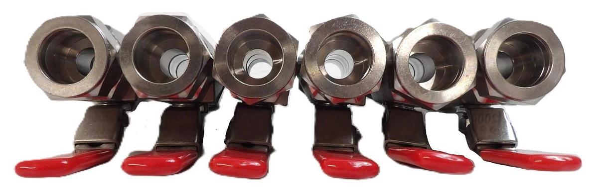 Used HAM-LET H-700-SS-L-1-T-LD Manual 2-Way Ball Valve Lot of 6 Working