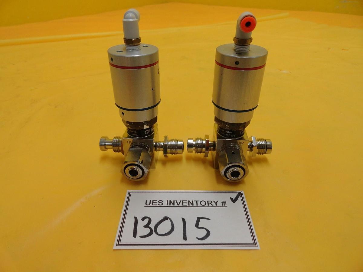Used Qualiflow 2x10-9atm.cm3/Sec 4-Way Pneumatic Valve F HF Series Lot of 2 Used Work