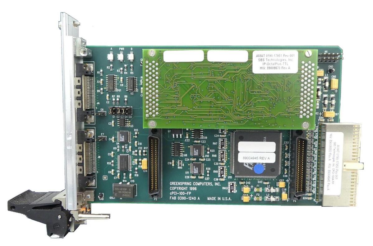 Used SBS Technologies CPCI-100A-FP Industry Pack Carrier PCB Card AMAT 0190-17950