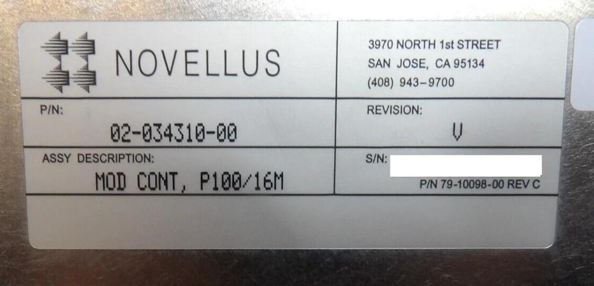 Used Novellus 02-034310-00 MCI Controller MOD CONT P100/16M Concept Two Working