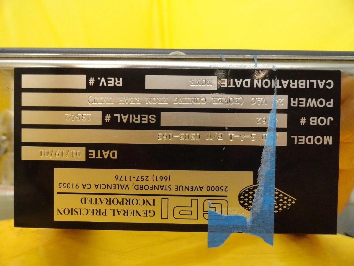 Used GPI General Precision 0303-063 Remote Panel RCD 3-4-1 SVG 90 I-Line Working