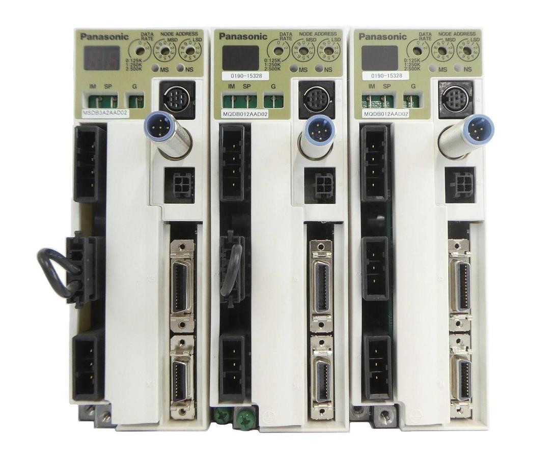 Used Panasonic MQDB012AAD02 AC Servo Driver AMAT 0190-15328 Lot of 3 Working Surplus