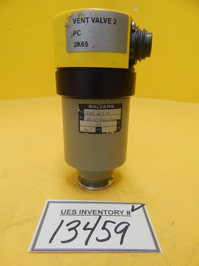 Used Balzers EVA 025 P Vacuum Right Angle Valve BP V15 513 BPV15513 Used Working